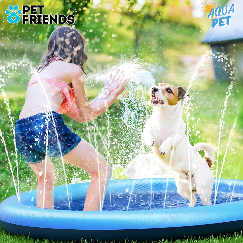 Alberca plegable para mascotas con chorros de agua - AquaPet