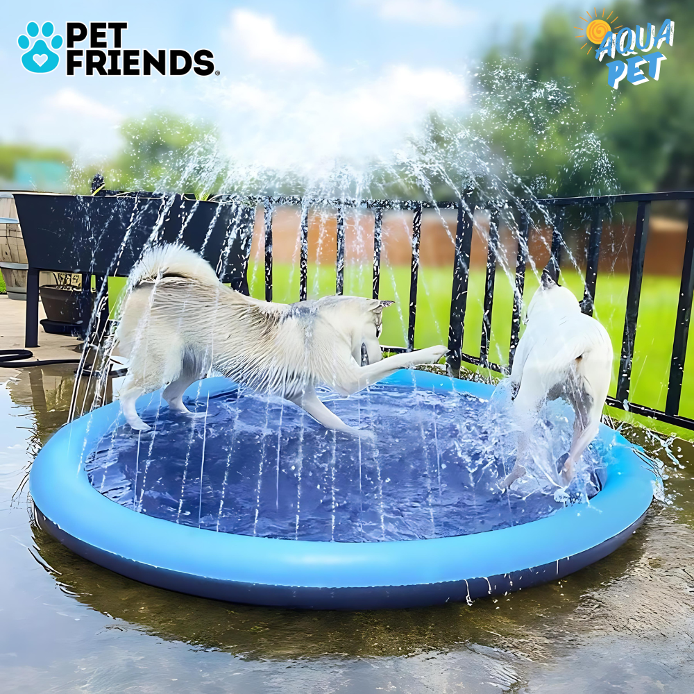 Alberca plegable para mascotas con chorros de agua - AquaPet