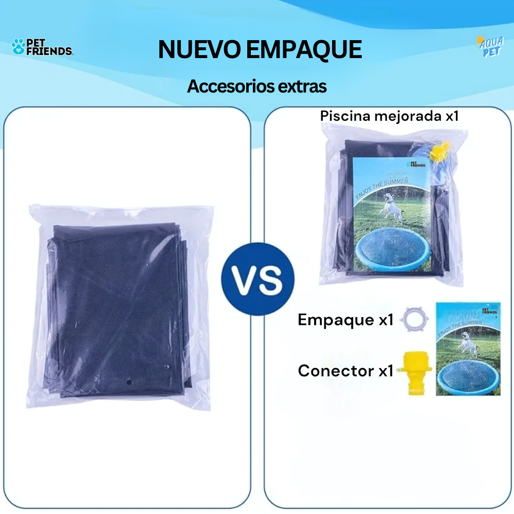 Alberca plegable para mascotas con chorros de agua - AquaPet