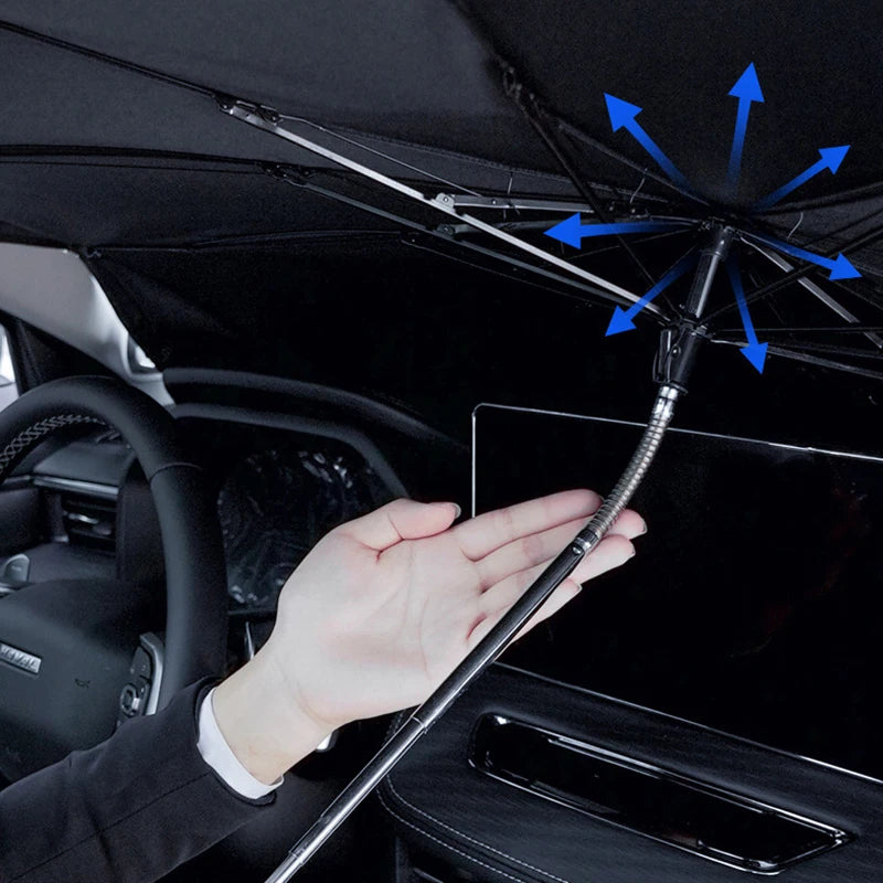 Parasol plegable con aislamiento UV para autos.
