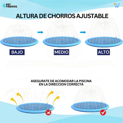 Alberca plegable para mascotas con chorros de agua - AquaPet